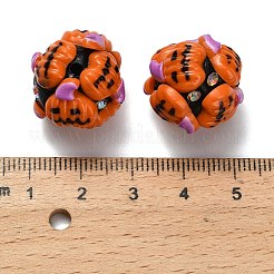 Halloween-Motiv Polymer Clay Strassperlen mit Harz&nbsp;RESI-Z045-02B-04