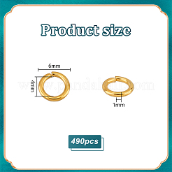 Messing Open Ringe springen&nbsp;KK-PH0006-6mm-G