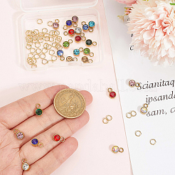 24 ciondolo con strass in vetro a 12 colori&nbsp;DIY-BBC0002-82