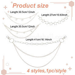 4 Stück 4 Stile Legierung Handtasche Kettenriemen&nbsp;FIND-AN0001-42