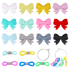 34 Stück 17 Stile Bowknot Lebensmittelqualität umweltfreundliche Silikon Fokalperlen&nbsp;SIL-BC0001-06