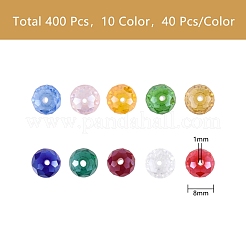 400 pièces 10 couleurs galvanoplastie perles de verre brins&nbsp;EGLA-SZ0001-12