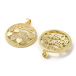 Pendentifs en laiton plaqué micro pavé de zircone cubique&nbsp;KK-F869-20G-01