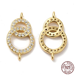 925 Verbindungsanhänger aus Sterlingsilber mit Mikropavé und klaren kubischen Zirkonia&nbsp;STER-I010-03G