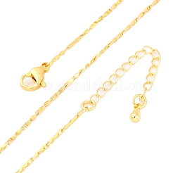 Collares de cadena de eslabones de barra con textura de latón&nbsp;NJEW-D302-65G