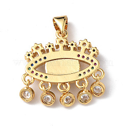 Pendentifs mauvais œil au chalumeau avec zircone cubique colorée&nbsp;ZIRC-L102-13G-09