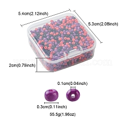 55.5 g runde Saatperlenperlen aus Glas mit Backfarbe im 3-Stil&nbsp;SEED-YW0002-28