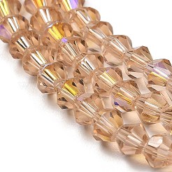 Transparentes perles de verre de galvanoplastie brins&nbsp;GLAA-F029-4mm-D12