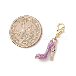 Decorazioni pendenti in lega di smalto e strass con scarpe col tacco alto&nbsp;HJEW-JM04113