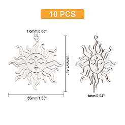 10 pendentif en acier inoxydable 201&nbsp;STAS-DC0011-07