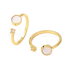 Bagues de manchette en laiton micro pavé de zircone cubique pour femmes&nbsp;RJEW-K309-39E-G
