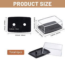 Transparente Verpackungsboxen für Manschettenknöpfe aus PS-Kunststoff&nbsp;CON-WH0110-023