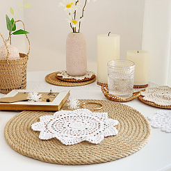 Gewebte Häkeluntersetzer Tischsets&nbsp;DIY-GF0001-15