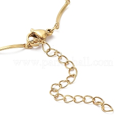 Ionenplattierung (IP) 304 Edelstahl gebogene Stange Link Kette Halsketten&nbsp;NJEW-K249-18G
