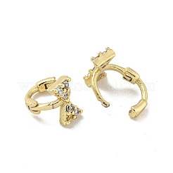 Orecchino a cerchio in zirconi cubici micro pavè di ottone&nbsp;EJEW-C088-01E-G