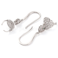 925 gancio per orecchini in argento sterling con micro pavé di zirconi cubici trasparenti&nbsp;STER-U005-12P