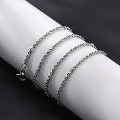 2 mm lange Halsketten aus Messingseil für Männer und Frauen&nbsp;NJEW-G160-18P