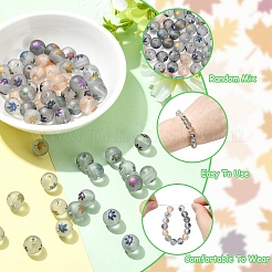 60 pz 6 colori tema autunnale placca perline di vetro trasparente&nbsp;EGLA-YW0005-68