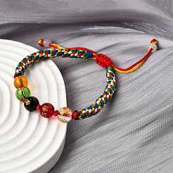 Braccialetti di perline intrecciate con perline rotonde di vetro&nbsp;BJEW-M110-01