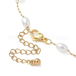 Pulseras de eslabones ovalados con cuentas de imitación de perla ABS para mujer&nbsp;BJEW-JB11839