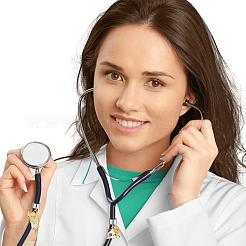 20 pendentif stéthoscope en alliage émaillé pour chat&nbsp;HJEW-GA00056