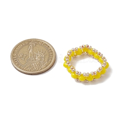 Facettierte Rondell-Glasperlen-Stretchringe für Damen&nbsp;RJEW-JR00824
