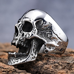 Totenkopf 304 Edelstahl Fingerringe für Männer&nbsp;FS-WGF2445-04