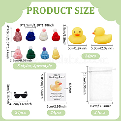 24 set di decorazioni per espositori di anatre di plastica&nbsp;DJEW-PH0002-18