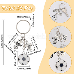 20 llavero de fútbol de aleación esmaltada&nbsp;KEYC-SC00001