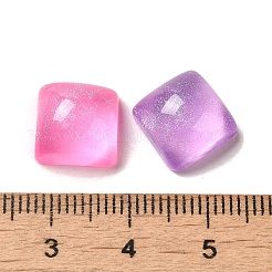 Cabochons décodés en résine transparente avec poudre de paillettes&nbsp;X-RESI-E053-08B