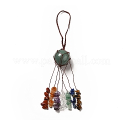 Pendentifs ronds décoratifs en aventurine verte naturelle&nbsp;G-G997-A03