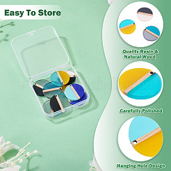 10 pieza de colgantes de resina y madera de 5 colores transparentes y opacos&nbsp;RESI-TA0004-67