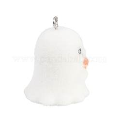 Colgantes de resina opaca flocada para Halloween&nbsp;RESI-H038-01B-P