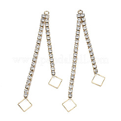 Messingpavé-Kristall-Strass-Kette mit großen Rhombus-Anhängern&nbsp;KK-N216-422-03LG