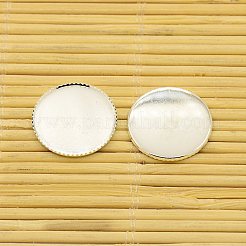 Cabochons en laiton supports et rondes plat transparent cabochons de verre transparent&nbsp;KK-X0008-S-RS