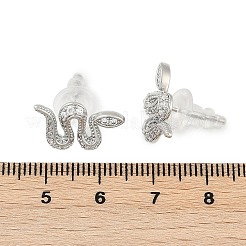 Latón micro pave aretes de circonita cúbica transparente&nbsp;EJEW-P301-17P