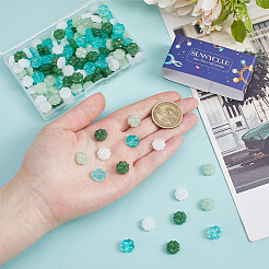 160pcs 4 couleurs de perles de verre peintes à la bombe&nbsp;GLAA-SC0003-41
