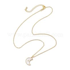 Collane con ciondolo in conchiglia naturale e ottone&nbsp;NJEW-JN04890-02