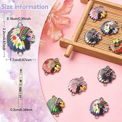 10 stücke 5 farben legierung emaille verbinder charms&nbsp;ENAM-YW0003-73