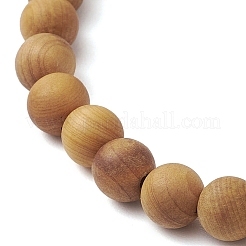 Bracelets extensibles en perles de bois naturel pour femmes&nbsp;BJEW-JB11338-03