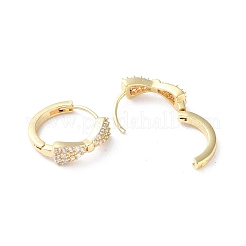 Micro ottone spianare zirconi Orecchini a cerchio&nbsp;EJEW-P259-03G