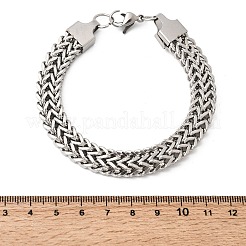 201 Edelstahl-Armbänder mit diamantgeschliffener Weizenkette für Herren&nbsp;STAS-T077-07P