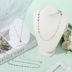2 Sätze 2 Farben Legierung Kristall Strass Stern Gliederkette Halsketten-Sets&nbsp;NJEW-SC0001-54