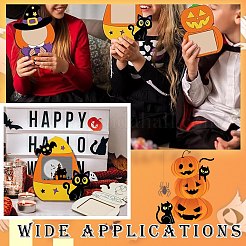4 Beutel 4 Stile Halloween unfertige Holz-Fotorahmen&nbsp;WOOD-CJ0002-63