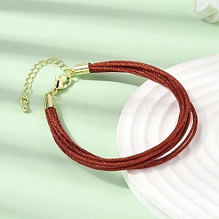 Bracelet en cordon tressé métallique multibrins en polyester pour la fabrication de bracelets&nbsp;BJEW-H642-02G-11