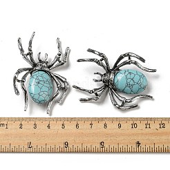 Spilla a forma di ragno con strass jet e pavé in lega di articoli a duplice uso&nbsp;JEWB-C026-07D-AS