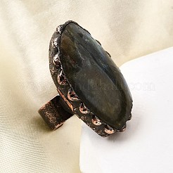 Manschettenringe aus natürlichem Labradorit und Messing&nbsp;RJEW-Q025-01A