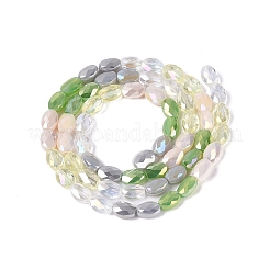 Stränge aus galvanisierter Jade-Imitation und undurchsichtigen sowie transparenten Glasperlen&nbsp;EGLA-Q135-4x6MM-01E