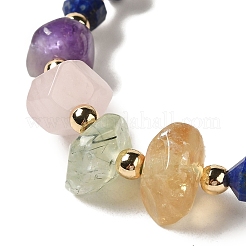Facettierte natürliche Lapislazuli-Stretchperlenarmbänder&nbsp;BJEW-P318-01G-05