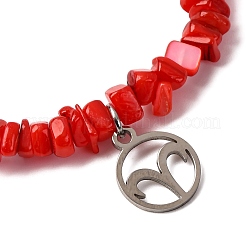 Braccialetti con ciondoli in acciaio inossidabile 304 anti-ossidazione della costellazione&nbsp;BJEW-JB12480-01
